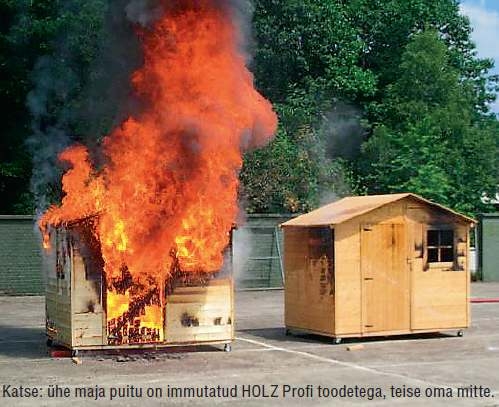 Puitmaja tulekindlaks Holz Profi tõhusa puidu tulekaitsega
